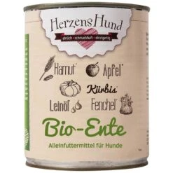 Herzenshund Bio Hundefutter Ente Mit Gemüse -Hundefutter Welt Verkaufsgeschäft herzenshund bio hundefutter ente mit gemuese2