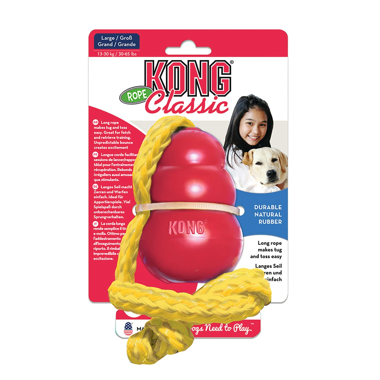 KONG Hundespielzeug Classic Mit Seil 4 KONG Hundespielzeug Classic Mit Seil – Bild 2