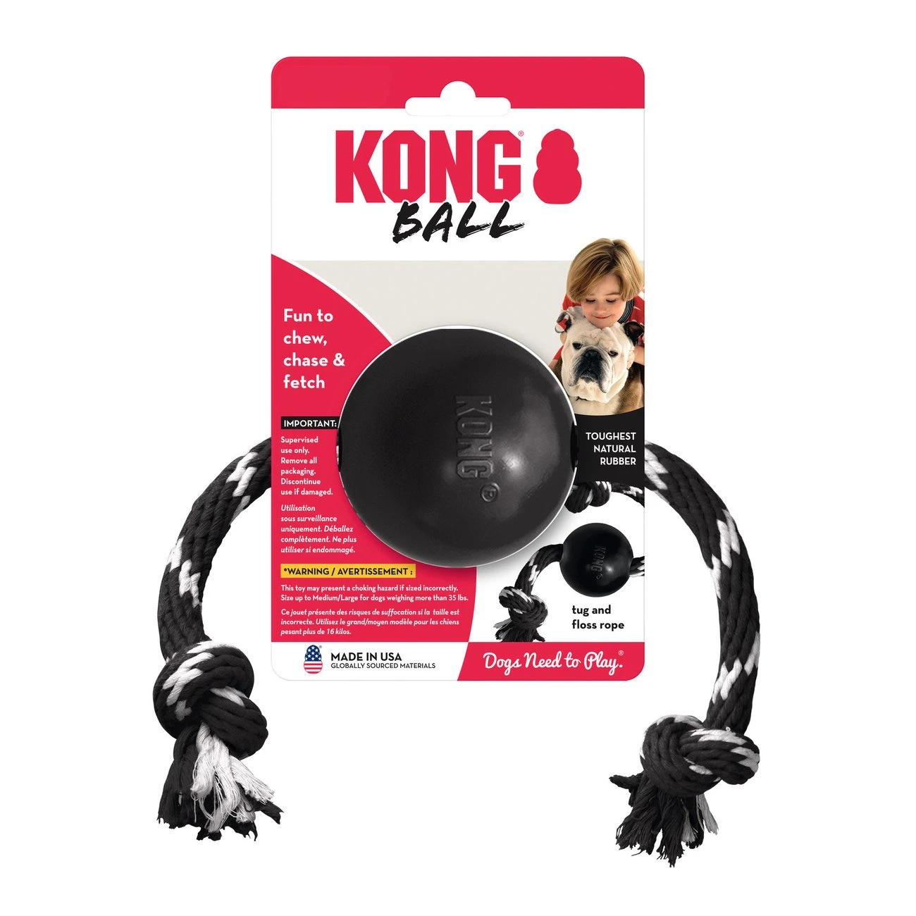 KONG Extreme Ball Mit Tau 5 KONG Extreme Ball Mit Tau – Bild 3